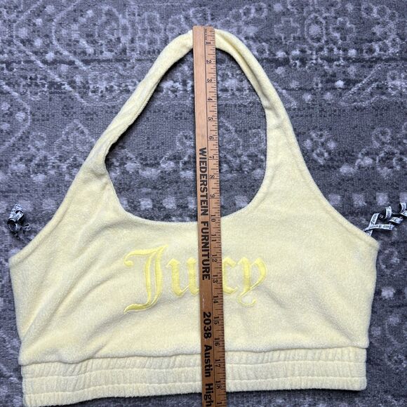 Juicy Couture x Forever 21 Yellow Terry Cloth Cropped Halter Top Short Set 0X - Picture 12 of 16